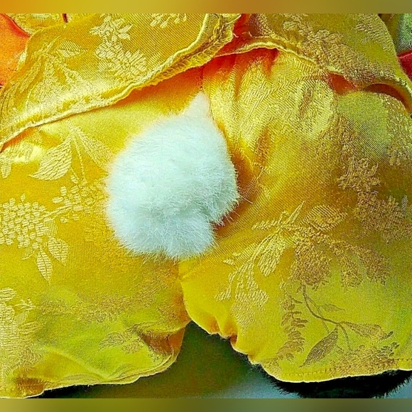 Panda BAB Plush, Vintage World Wildlife Fund, Yellow Satin Chinese Outfit 12" - Picture 6 of 8